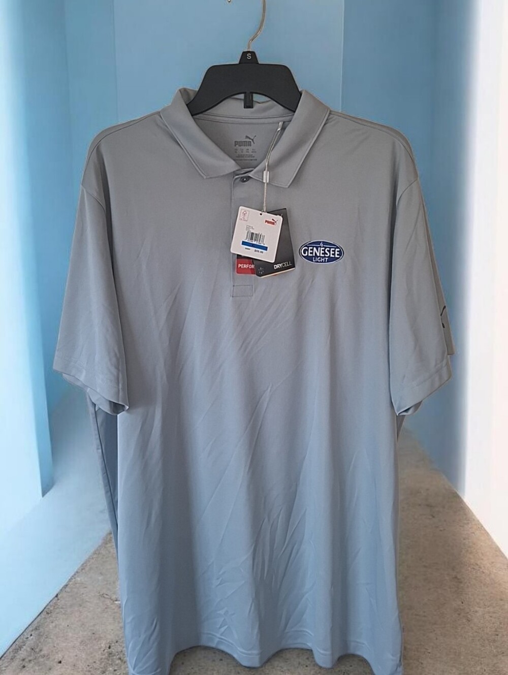 Puma Men’s Light Gray Polo with Genesee Light Logo
